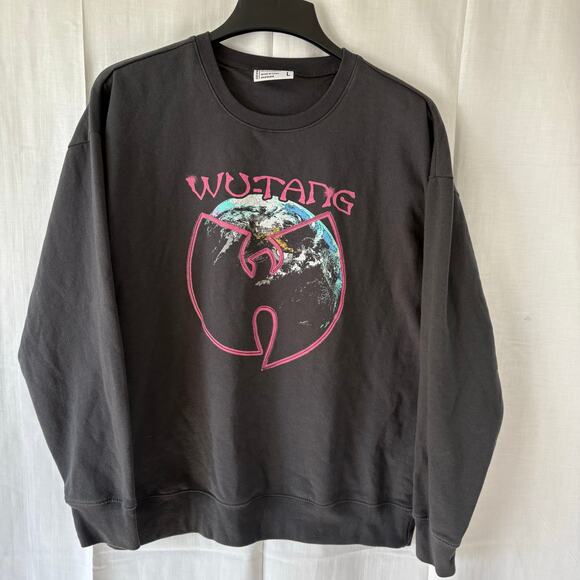 Wutang Clan Sweatshirt Adult Large Gray Crew Neck Hip Hop Panther Fleece - Picture 1 of 5